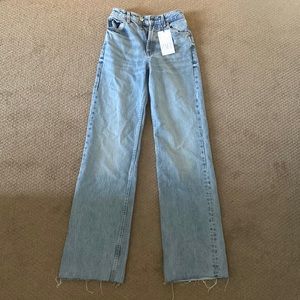 Zara high-rise, wide leg denim jeans